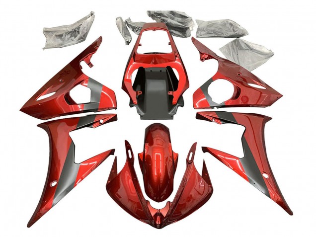 Yamaha YZF 600 R6 Motorrad Verkleidung 2005 - Rot Matt Schwarz