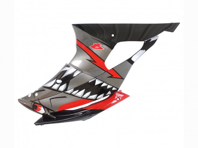 Yamaha YZF 600 R6 Motorrad Verkleidung 2008-2016 - Silber Schwarz Rot Hai 4