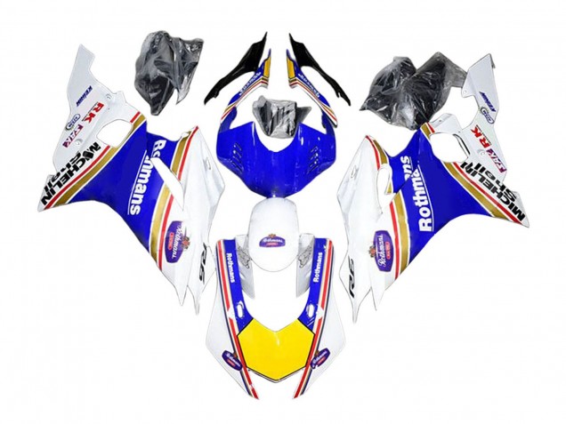 Yamaha YZF 600 R6 Motorrad Verkleidung 2017-2025 - Weiss Blau Gelb Rothmans