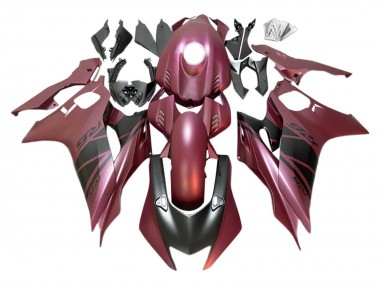 Yamaha YZF 600 R6 Motorrad Verkleidung 2017-2025 - Kastanienbraun Rot Matt Schwarz