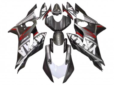 Yamaha YZF 600 R6 Motorrad Verkleidung 2017-2025 - Matt Schwarz Weiss Rot