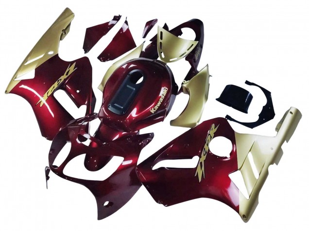 Kawasaki ZX12R Motorrad Verkleidung 2000-2001 - Rot Gold