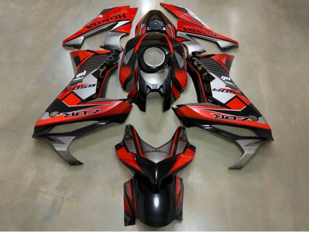 Honda CBR650R Motorrad Verkleidung 2019-2020 - Silber Rot Glanzendes Schwarz