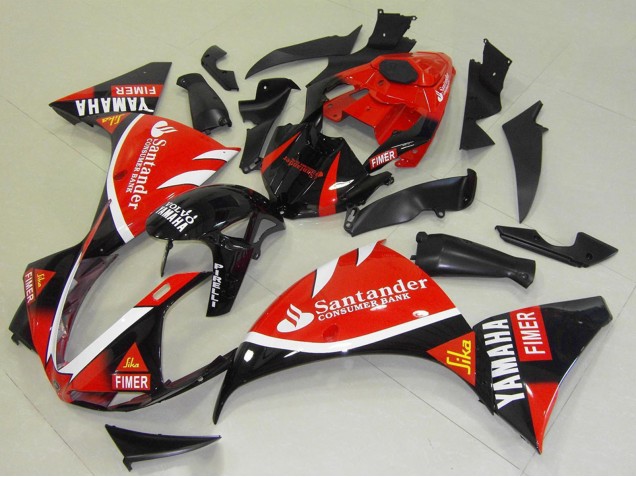 Yamaha YZF R1 Motorrad Verkleidung 2009-2011 - Rot Schwarz Weiss Santunder Fimer