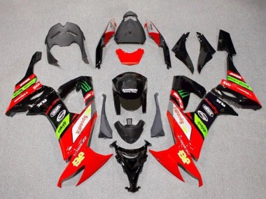 Kawasaki ZX10R Motorrad Verkleidung 2008-2010 - Rot Grun Schwarz Gelb