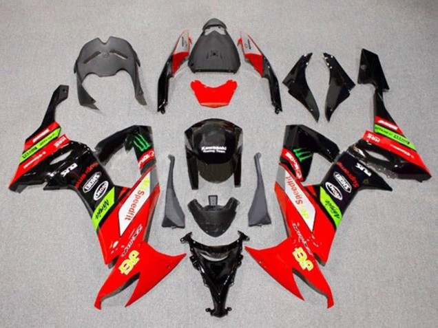 Kawasaki ZX10R Motorrad Verkleidung 2008-2010 - Rot Grun Schwarz Gelb