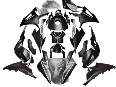 BMW S1000RR Motorrad Verkleidung 2019-2022 - Matt Schwarz Weiss Linie