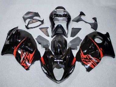 Suzuki GSXR 1300 Hayabusa Motorrad Verkleidung 1996-2007 - Glanzendes Schwarz Rot