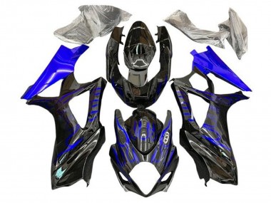 Suzuki GSXR 1000 Motorrad Verkleidung 2005-2006 - Schwarz Blaue Flamme