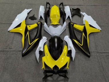 Suzuki GSXR 600 / GSXR 750 Motorrad Verkleidung 2008-2010 - Weiss Gelb Grau Schwarz