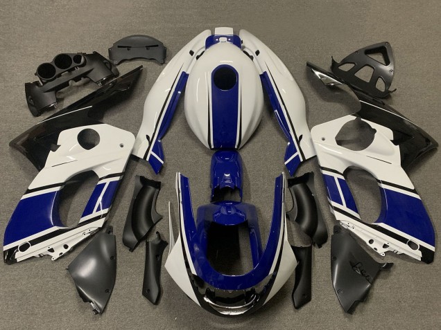 Yamaha YZF600R Thundercat Motorrad Verkleidung 1996-2007 - Weiss Dunkel Blau