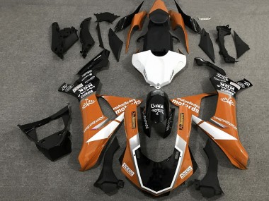Yamaha YZF 1000 R1 Motorrad Verkleidung 2020-2025 - Orange Weiss Glanzendes Schwarz Sam