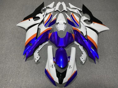 Yamaha YZF R6 Motorrad Verkleidung 2017-2025 - Weiss Blau Orange