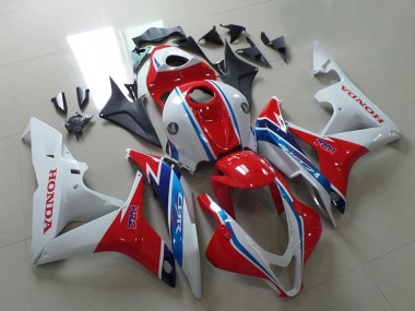 Honda CBR600RR Motorrad Verkleidung 2007-2008 - Weiss Rot Hellblau HRC