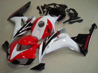 Honda CBR1000RR Motorrad Verkleidungen Kit 2006-2007 - Weiss Rot Glanzendes Schwarz