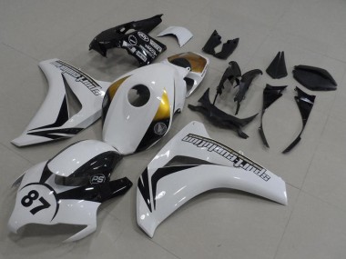 Honda CBR1000RR Motorrad Verkleidung 2008-2011 - Weiss Gold Glanzendes Schwarz 87