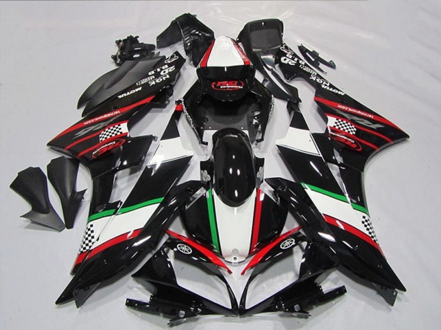 Yamaha YZF R6 Motorrad Verkleidung 2006-2007 - Weiss Rot Glanzendes Schwarz Grun Motul