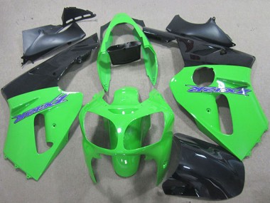 Kawasaki ZX12R Motorrad Verkleidung 2000-2001 - Grun Matt Schwarz Blau