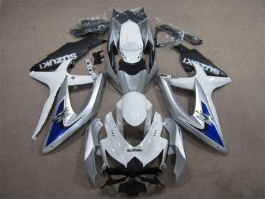 Suzuki GSXR 600 Motorrad Verkleidung 2008-2010 - Silber Weiss Blau Schwarz