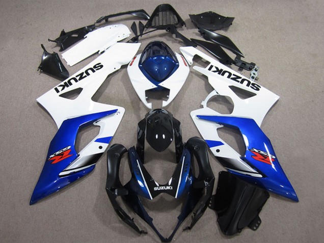 Suzuki GSXR 1000 Motorrad Verkleidung 2005-2006 - Weiss Blau Glanzendes Schwarz