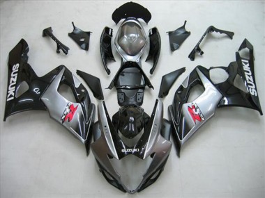 Suzuki GSXR 1000 Motorrad Verkleidung Kit 2005-2006 - Glanzendes Schwarz Silber Rot