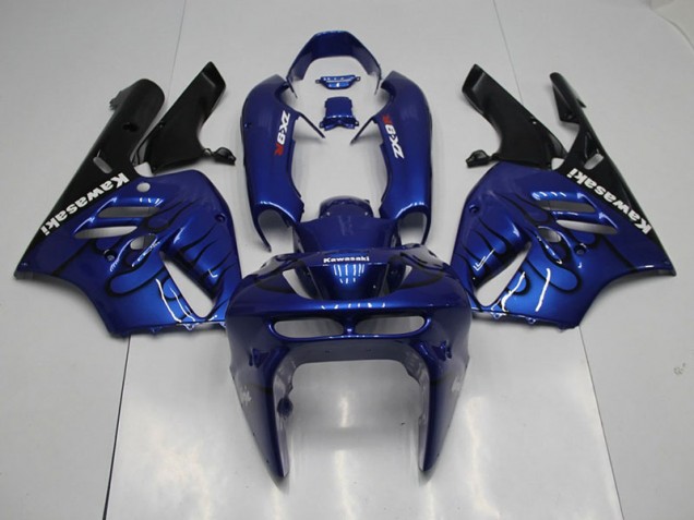 Blau schwarze Flamme Kawasaki ZX9R 1994-1997 Motorrad Verkleidungen Blau schwarze Flamme Kawasaki ZX9R 1994-1997 Motorrad Verkleidungen