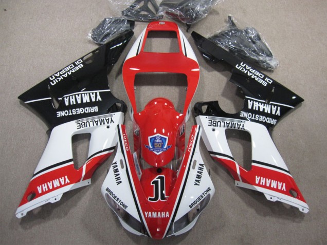 Rot Weiß Schwarz 50 Yamaha R1 1998-1999 Motorrad Verkleidungen Rot Weiß Schwarz 50 Yamaha R1 1998-1999 Motorrad Verkleidungen
