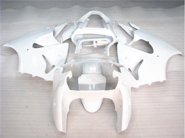 Glänzend Weiß Kawasaki ZX6R 2000-2002 Motorrad Verkleidungen Glänzend Weiß Kawasaki ZX6R 2000-2002 Motorrad Verkleidungen