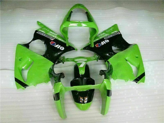 Grün Schwarz Kawasaki ZX6R 2000-2002 Motorrad Vollverkleidung Grün Schwarz Kawasaki ZX6R 2000-2002 Motorrad Vollverkleidung
