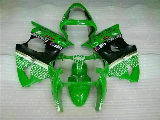 Grün Schwarz Kawasaki ZX6R 2000-2002 Motorrad Verkleidung Grün Schwarz Kawasaki ZX6R 2000-2002 Motorrad Verkleidung