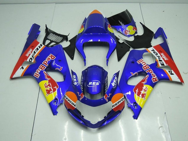 Blau Rot Bull Suzuki GSXR 1000 K1 2000-2002 Motorrad Verkleidungen