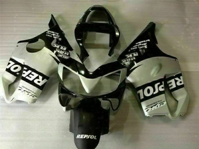 Schwarz Silber Repsol Honda CBR 600 F4i 2001-2003 Motorrad Verkleidungen