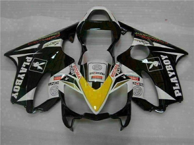Gelb Silber Schwarz Playboy Honda CBR 600 F4i 2001-2003 Motorrad Verkleidungen