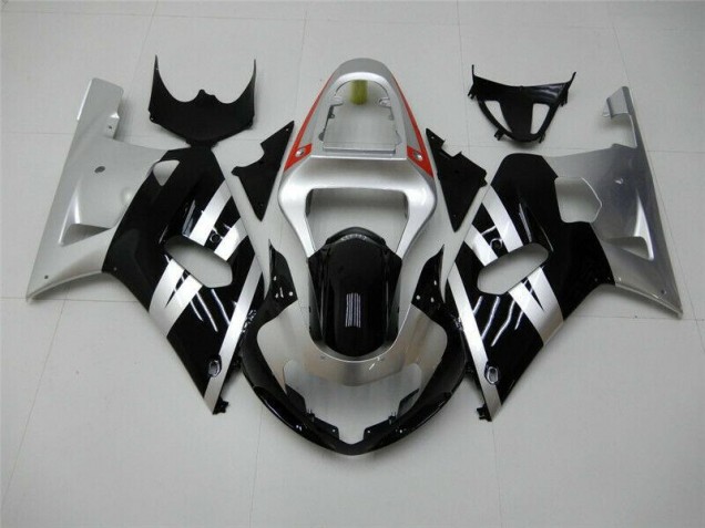Schwarz Silber Suzuki GSXR 600 / 750 K1 K2 K3 2001-2003 Motorrad Verkleidungen Schwarz Silber Suzuki GSXR 600 / 750 K1 K2 K3 2001-2003 Motorrad Verkleidungen