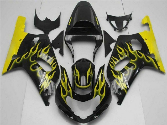 Schwarz Suzuki GSXR 600 / 750 K1 K2 K3 2001-2003 Motorrad Verkleidungen Komplett Sets