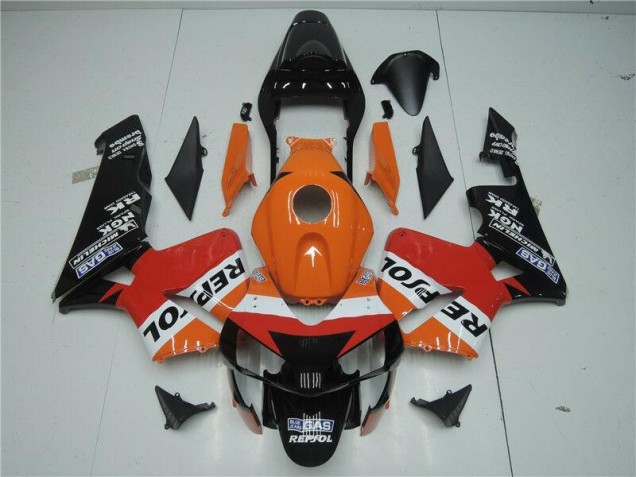 Orange Rot Schwarz Repsol Honda CBR 600 RR 2003-2004 Motorrad Verkleidungen