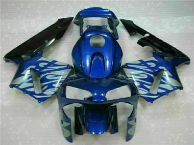 Blau mit silberner Flamme Honda CBR 600 RR 2003-2004 Motorrad Verkleidungen