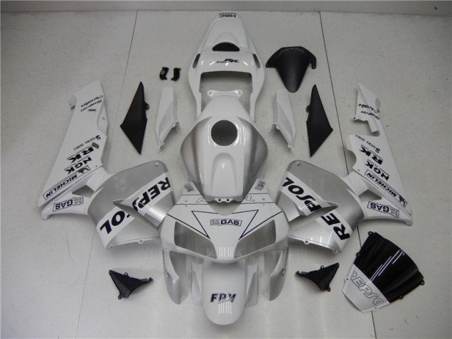 Silber Weiß Schwarz Repsol Honda CBR 600 RR 2003-2004 Motorrad Verkleidungen Silber Weiß Schwarz Repsol Honda CBR 600 RR 2003-2004 Motorrad Verkleidungen