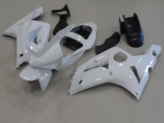 Weiß Kawasaki ZX6R 2003-2004 Motorrad Verkleidungen Weiß Kawasaki ZX6R 2003-2004 Motorrad Verkleidungen