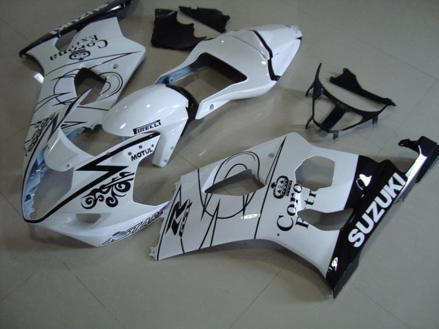 Weiß Corona Suzuki GSXR 1000 K3 2003-2004 Motorrad Verkleidungen