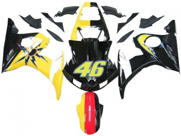 Schwarz Gelb Nr. 46 Yamaha R6 2003-2005 Motorrad Verkleidungen Schwarz Gelb Nr. 46 Yamaha R6 2003-2005 Motorrad Verkleidungen