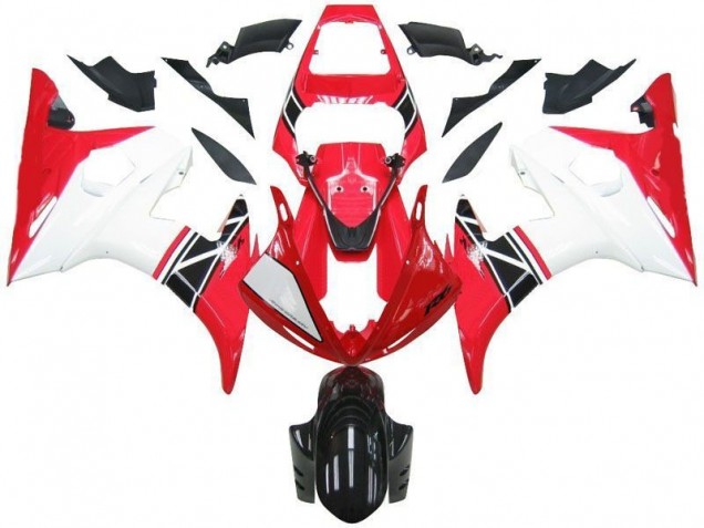 Rot Weiß Schwarz Yamaha R6 2003-2005 Motorrad Verkleidungen