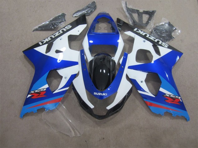 Blau Weiß Suzuki GSXR 600 K4 2004-2005 Motorrad Verkleidung Blau Weiß Suzuki GSXR 600 K4 2004-2005 Motorrad Verkleidung
