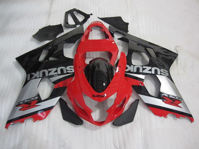 Rot Schwarz Silber Suzuki GSXR 600 K4 2004-2005 Motorrad Verkleidungen Rot Schwarz Silber Suzuki GSXR 600 K4 2004-2005 Motorrad Verkleidungen