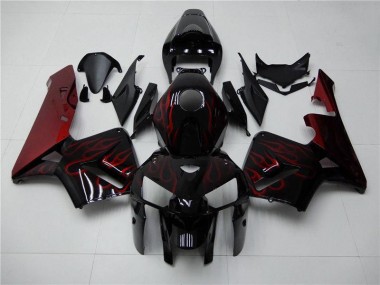 Rot Flamme Schwarz Honda CBR 600 RR 2005-2006 Motorrad Verkleidungen