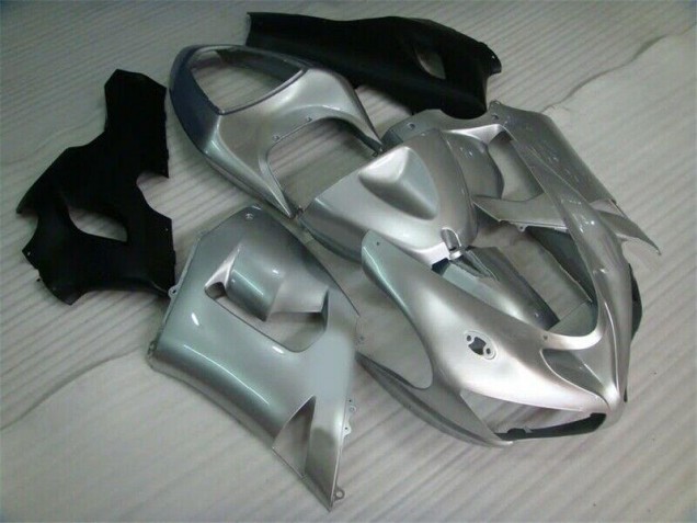 Silber Schwarz Kawasaki ZX6R 2005-2006 Motorrad Verkleidungen Silber Schwarz Kawasaki ZX6R 2005-2006 Motorrad Verkleidungen