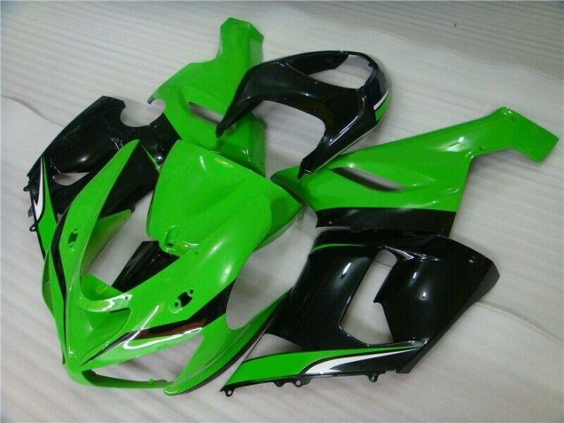 Grün Weiß Schwarz Kawasaki ZX6R 2005-2006 Motorrad Verkleidungen Grün Weiß Schwarz Kawasaki ZX6R 2005-2006 Motorrad Verkleidungen
