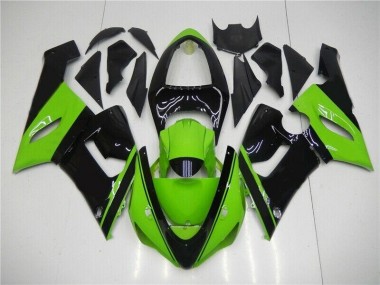 Grün Schwarz Kawasaki ZX6R 2005-2006 Motorrad Verkleidung