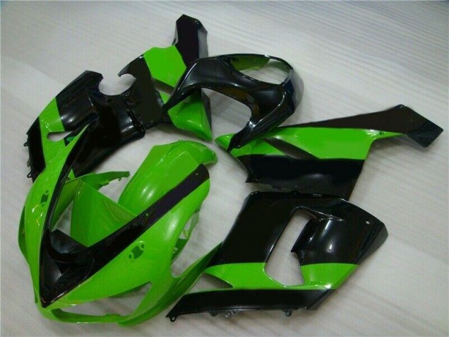 Grün Schwarz Kawasaki ZX6R 2005-2006 Motorrad Verkleidungen Grün Schwarz Kawasaki ZX6R 2005-2006 Motorrad Verkleidungen
