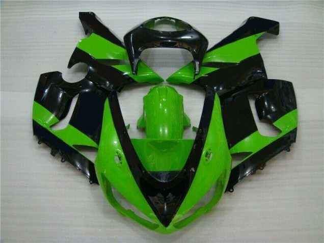 Grün Schwarz Kawasaki ZX6R 2005-2006 Motorrad Verkleidungen Grün Schwarz Kawasaki ZX6R 2005-2006 Motorrad Verkleidungen